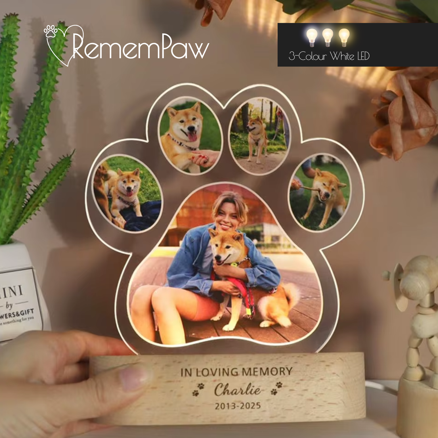 RememPaw Personalised LED Photo Lamp